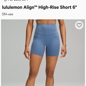 NWT oasis blue lululemon align high rise short